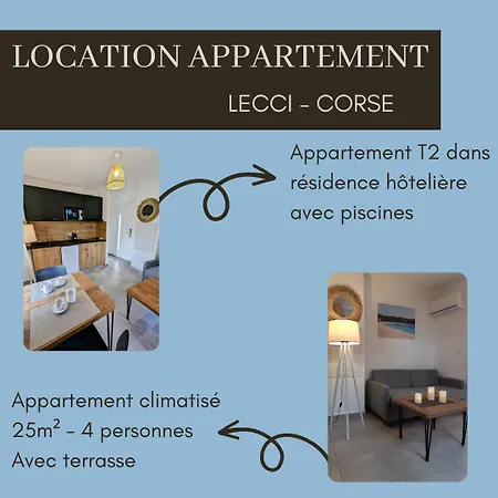 T2 En Corse Dans Résidence Avec Piscines Proche De Porto Vecchio Apartamento Lecci
